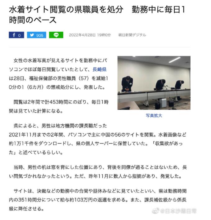 日本大叔因每天上班看中国女性泳装网页